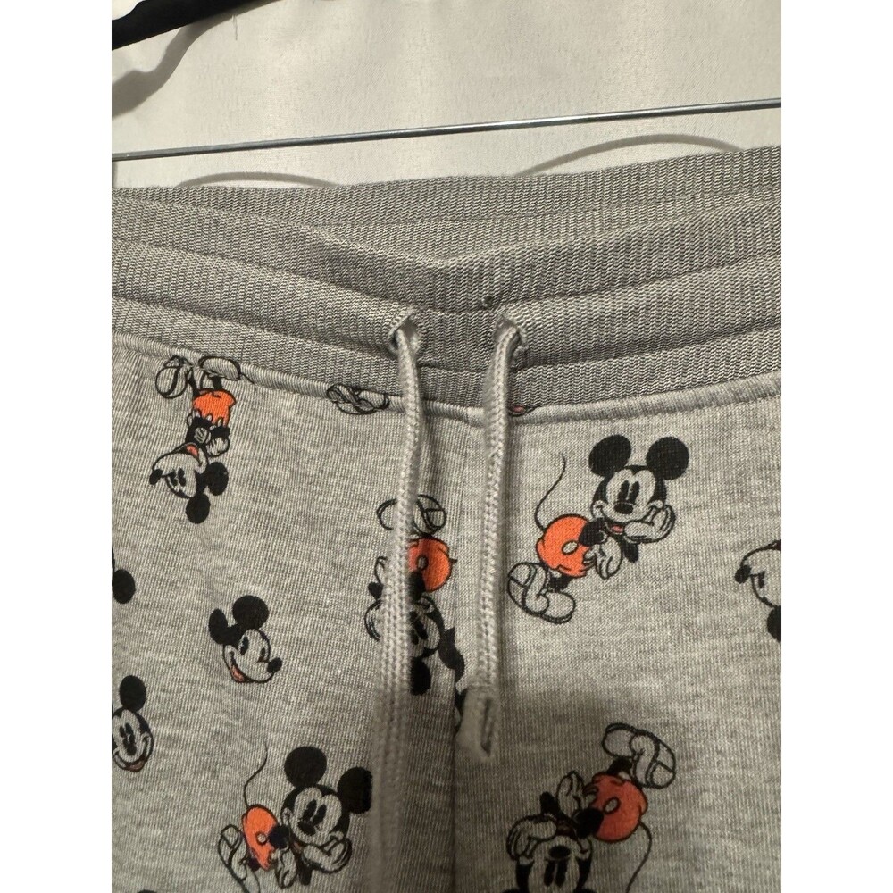 Disney Mickey Mouse Women's Lounge Pajama Pants Gray Jersey Drawstring Size L - Picture 2 of 6
